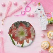 アマリリスインスノーレッドホリデーウィンターフローラ ペーパープレート (パーティー)