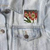 アマリリスインスノーレッドホリデーウィンターフローラ 缶バッジ (インサイチュ)