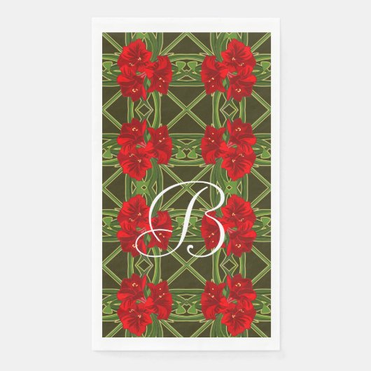 アマリリスガーデンゲストタオル/ナプキン – カスタマイズ可能 (正面)