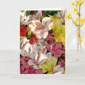 アマリリスフローラブーケグリーティングカード カード (黄色い花)