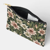 アマリリスヴィンテージ花模様 アクセサリーポーチ (見開き)