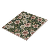 アマリリスヴィンテージ花模様 タイル (側面)