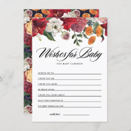 アマリリス植物性の赤ちゃんシャワーの願いベビー エンクロージャーカード