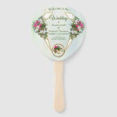 アマリリス白いユリ、シダの花束 ハンドファン (正面)