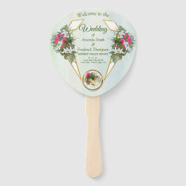 アマリリス白いユリ、シダの花束 ハンドファン