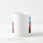 アマリリス赤と白メガスター コーヒーマグカップ (中央)