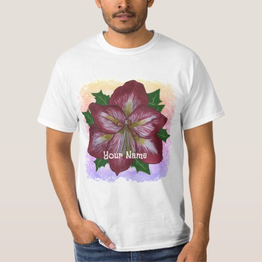 アマリリス1輪 Tシャツ (正面)