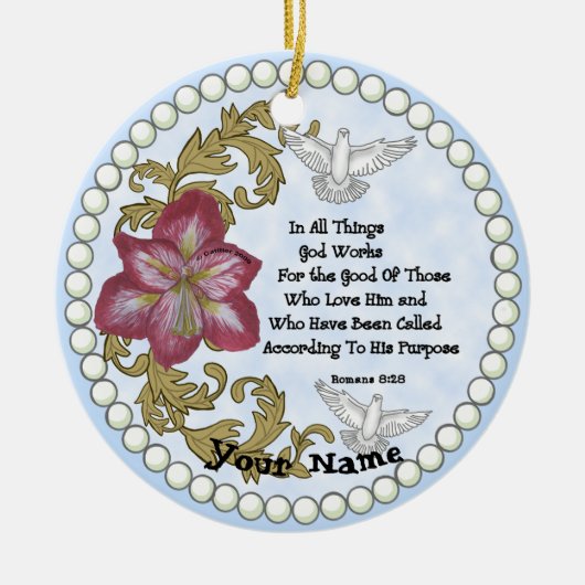 アマリリス・クリスチャン セラミックオーナメント (正面)