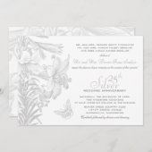 アマリリス シルバー 25周年 結婚記念日 招待状 (正面/裏面)