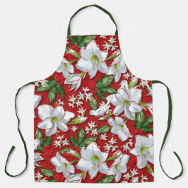 アマリリス&ホリーレッドクリスマス エプロン