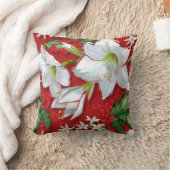 アマリリス&ホリーレッドクリスマス クッション (ブランケット)