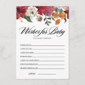 アマリリス ボタニカル ベイビー シャワー ウィッシュ 赤ちゃんへのメッセージ エンクロージャーカード (正面)