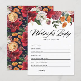 アマリリス ボタニカル ベイビー シャワー ウィッシュ 赤ちゃんへのメッセージ エンクロージャーカード