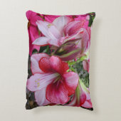 アマリリス&ポインセチア赤いホリデーフラワー アクセントクッション (裏面(縦))