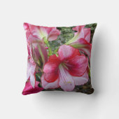 アマリリス&ポインセチア赤いホリデーフラワー クッション (裏面)