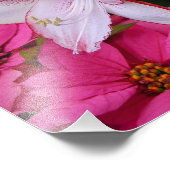 アマリリス&ポインセチア赤いホリデーフラワー フォトプリント            (角)