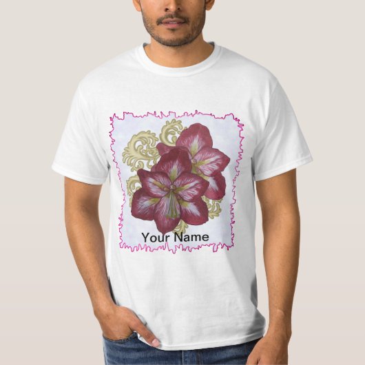 アマリリス 花柄 Tシャツ (正面)