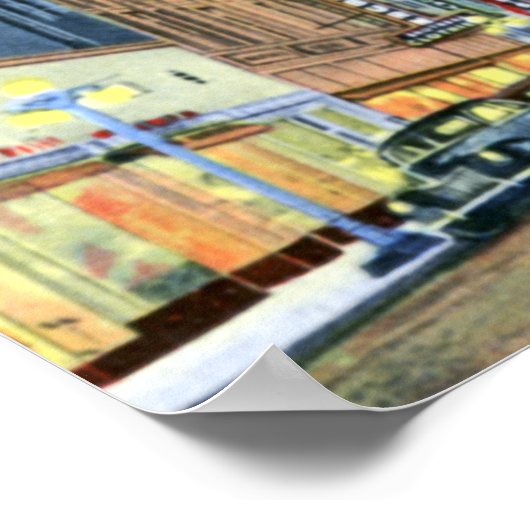 アマリロテキサス州ポーク通りナイトビュー1940 ポスター (角)