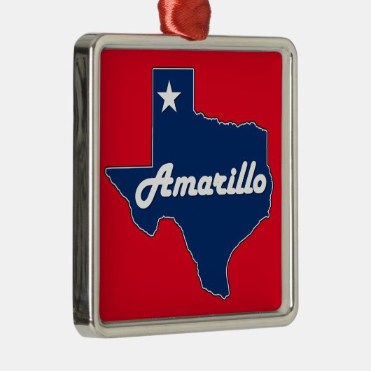 アマリロテキサス州ローンスター州マップテキサンクリスマス メタルオーナメント (右)