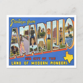 アマリロテキサス州ヴィンテージ大文字葉書 ポストカード