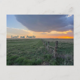 アマリロ近くの夕日テキサス州 ポストカード