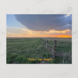 アマリロ近くの夕日テキサス州 ポストカード