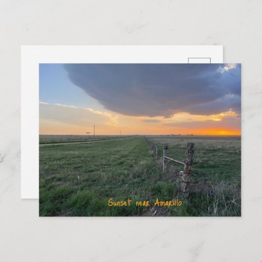 アマリロ近くの夕日テキサス州 ポストカード (正面/裏面)
