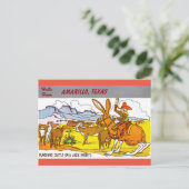アマリロ、テキサス州旅行案内用の漫画はがき ポストカード (スタンド正面)