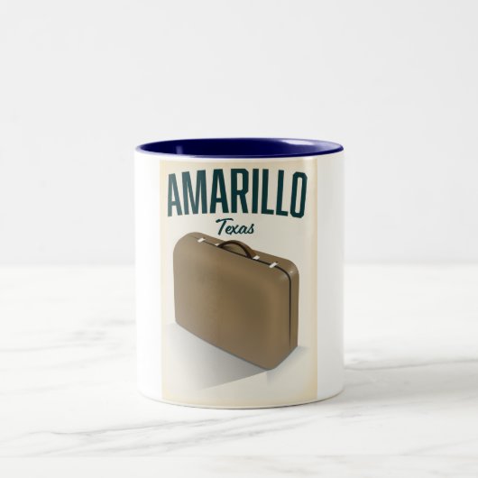 アマリロ テキサス トラベルポスター ツートーンマグカップ (中央)