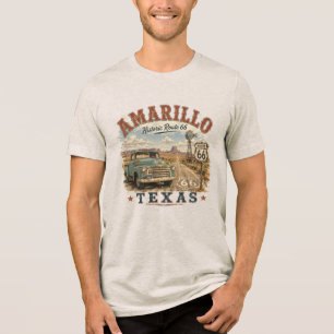 アマリロ テキサス 歴史的ルート66 ビンテージトラック トライブレンドＴシャツ