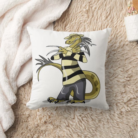 アマルガサウルスがフレディ・クルーガーとしてポーズを取った クッション (ブランケット)