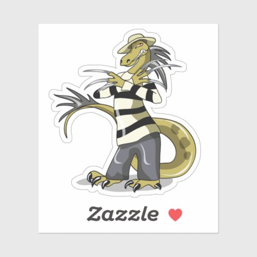 アマルガサウルスがフレディ・クルーガーとしてポーズを取った シール (シート)