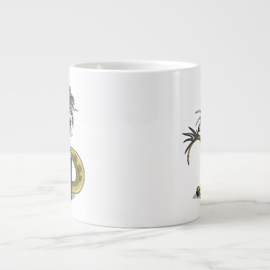 アマルガサウルスがフレディ・クルーガーとしてポーズを取った ジャンボコーヒーマグカップ (正面)