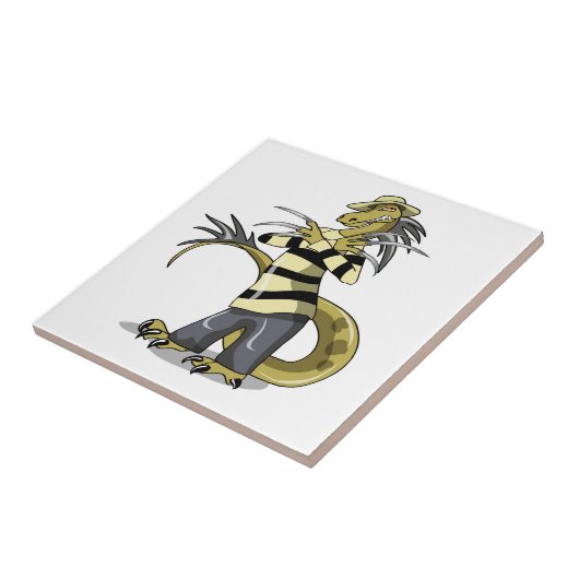 アマルガサウルスがフレディ・クルーガーとしてポーズを取った タイル (側面)