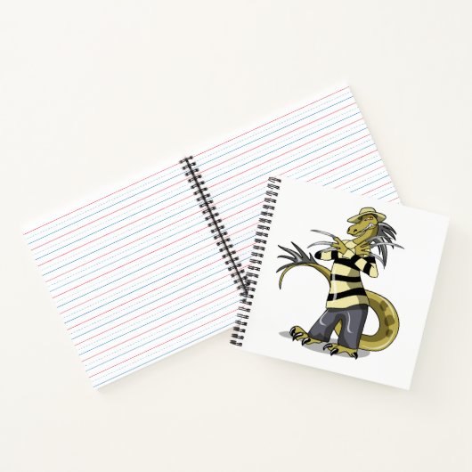 アマルガサウルスがフレディ・クルーガーとしてポーズを取った ノートブック (内部)