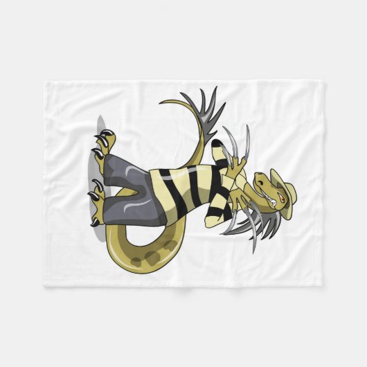 アマルガサウルスがフレディ・クルーガーとしてポーズを取った フリースブランケット (正面(横))