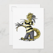 アマルガサウルスがフレディ・クルーガーとしてポーズを取った ポストカード (正面/裏面)