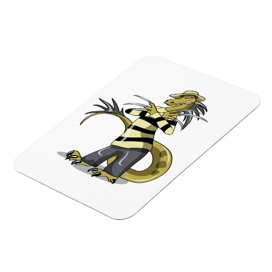 アマルガサウルスがフレディ・クルーガーとしてポーズを取った マグネット (左側)