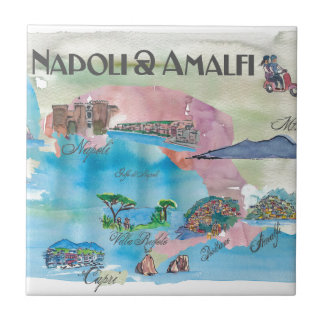 アマルフィおよびNapoliイタリアのヴィンテージTravelposter タイル
