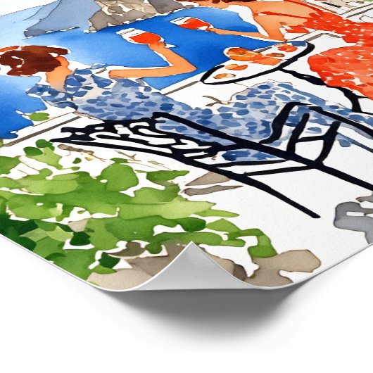 アマルフィのアペリティボ水彩 ポスター (角)