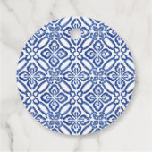 アマルフィのレモン 青いタイルのベイビーシャワーまたはウェディングシャワー フェイバータグ (裏面)