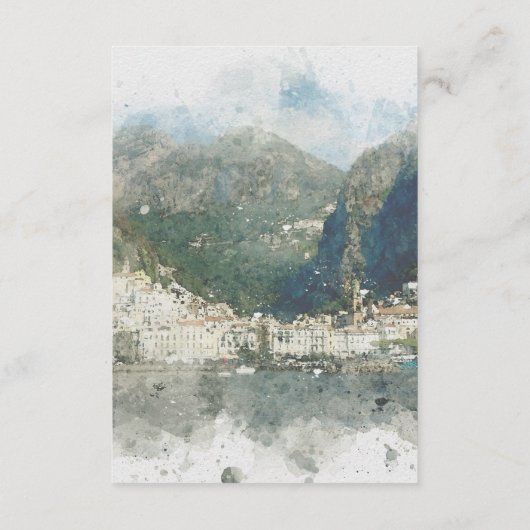 アマルフィの海岸、イタリアの結婚式の詳細情報 エンクロージャーカード (裏面)