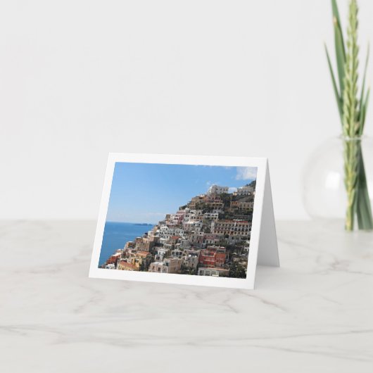 アマルフィの海岸、イタリアのPositanoの山腹の町 カード (正面)