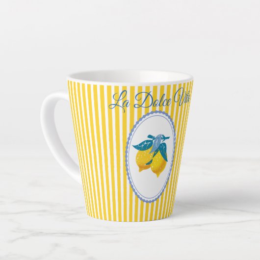 アマルフィイエローレモン地中海スタイル カフェラテマグ (左アングル)