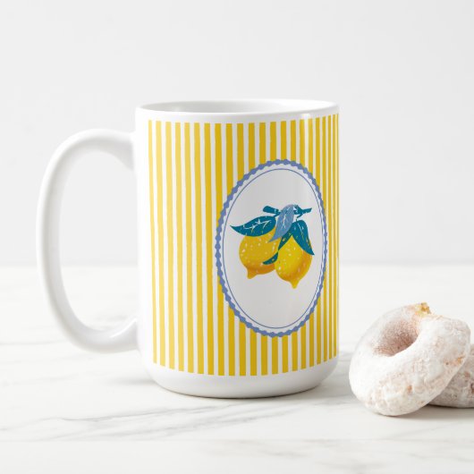 アマルフィイエローレモン地中海スタイル コーヒーマグカップ (ドーナツ)