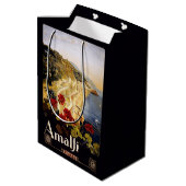 アマルフィイタリアのヴィンテージ旅行ギフトバッグ ミディアムペーパーバッグ (裏面アングル)