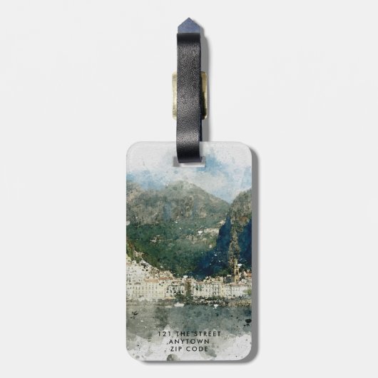 アマルフィイタリアの夏季休暇の荷物のラベルのラベル ラゲッジタグ (裏面縦)