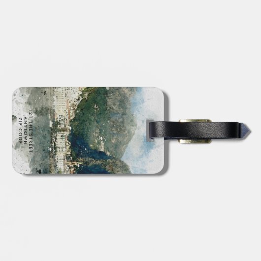 アマルフィイタリアの夏季休暇の荷物のラベルのラベル ラゲッジタグ (裏面横)