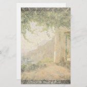 アマルフィイタリアの海のビーチのバルコニーの文房具 便箋 (正面/裏面)