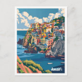 アマルフィイタリアアートエレガントヴィンテージトラベル ポストカード (正面)